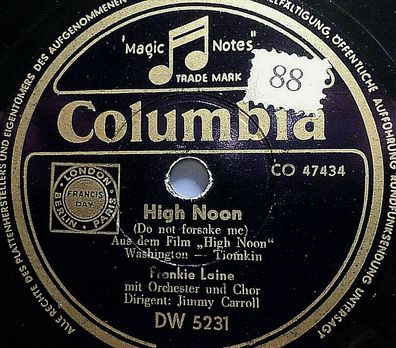 Frankie LAINE "Rock of Gibraltar / High Noon" Columbia 78rpm 10"