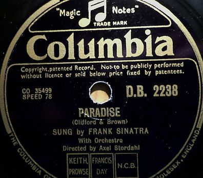 Frank Sinatra "I Fall In Love With You Ev´ry Day / Paradise" Columbia 1946 78rpm