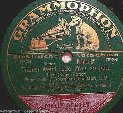 FRANZ VÖLKER "Tränen weint jede Frau so gern" Grammophon 1929 78rpm 10"