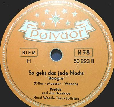 FREDDY QUINN "Rosalie / So geht das jede Nacht" Polydor 78rpm 10"