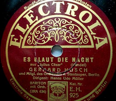 Gerhard HÜSCH "Dank sei dir, Herr / Es blaut die Nacht" Electrola 78rpm 12"