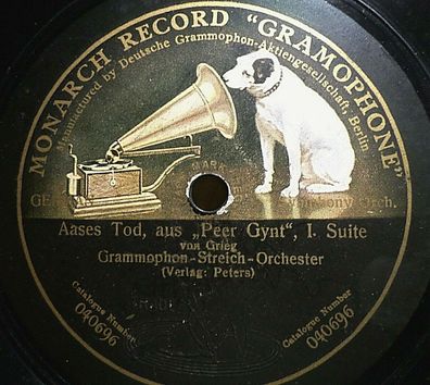 Grammophon-Streich-Orchester "Peer Gynt - Grieg" Gramophone 78rpm 12"