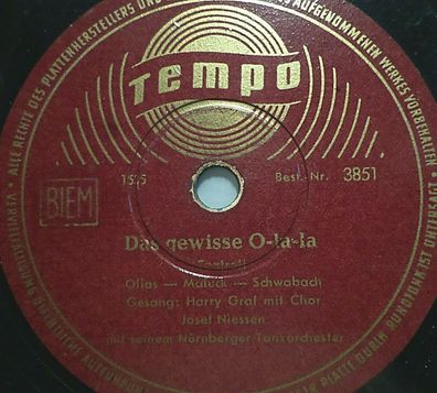 Harry Graf / DIE Kolibris "Das gewisse O-la-la / Florentina" Tempo 1940 78rpm