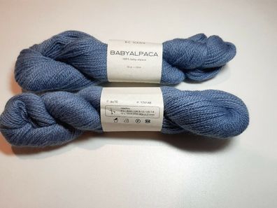 25 % Rabatt: 50 g Strang Babyalpaca, BC Garn, LL 250 m, Farbe 16 hell-jeansblau