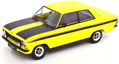 KK-Scale 180641 - Opel Kadett B Sport 1973 - gelb/ schwarz. 1:18