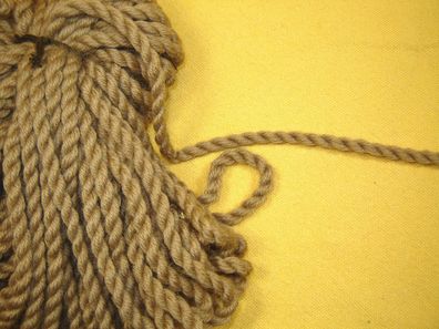Hutkordel Wolle 0,7 cm breit hellbraun je Meter Herrenhut Damenhut p