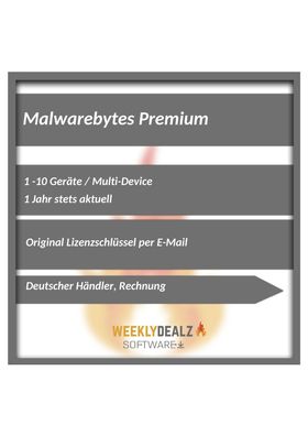 Malwarebytes Premium|1-10Geräte|immer aktuell für 1 Jahr|Anti-Schadsoftware|eMail|ESD