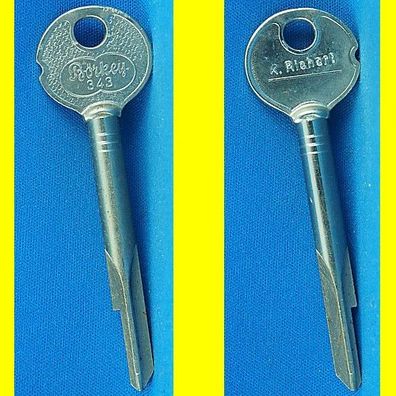 Börkey Kreuzbart - Schlüssel 343 - Rohling 85 mm lang - für Helco, Jüngst, Jowil + ++