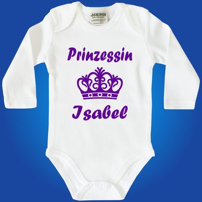 Babybody Baby-Body Prinz Prinzessin mit Wunschname Strampler Unterwäsche