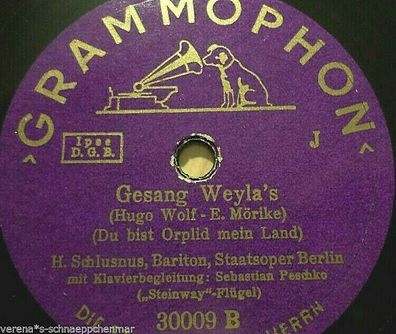 Heinrich Schlusnus "Feldeinsamkeit (Ich ruhe still)" 78rpm 10" Grammophon 1935