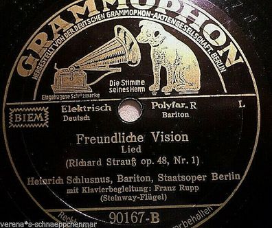 Heinrich Schlusnus, Bariton "Freundliche Vision" 78rpm 10" Grammophon 1930