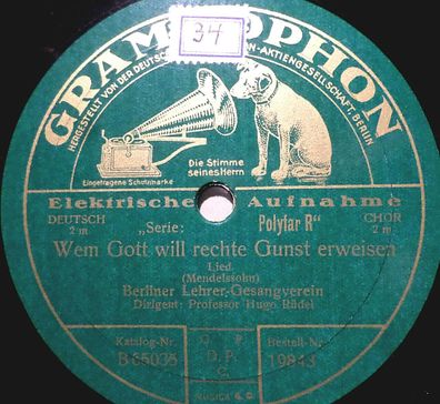 HUGO RÜDEL "Wem Gott will rechte Gunst erweisen / Mädel, wie blüht´s" 12" 1928