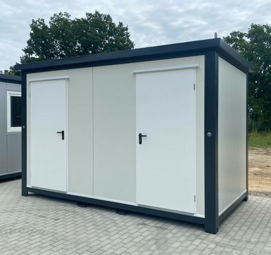 Bürocontainer Lagerraum Büro Gartenhaus auch mit WC / Toilette 4x2 Meter