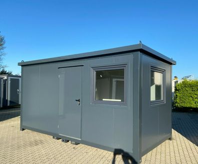 Bürocontainer Wohncontainer Büro 5x2,40Meter Gartenhaus mit Bad (Dusche und WC)
