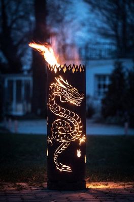 Feuertonne Drachenfeuer mit Drachenklauen für Garten & Terrasse Feuerflair