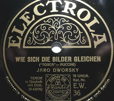 Jaro Dworsky "Wie sich die Bilder gleichen / Und es blitzten die Sterne" 78rpm