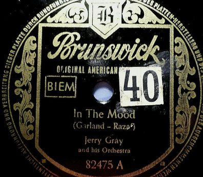 JERRY GRAY "In The Mood / A String Of Pearls" Brunswick 1951 10" 78rpm