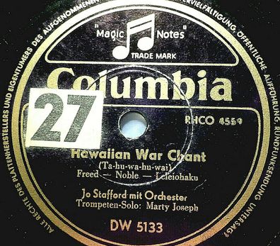 Jo Stafford "Kissin´ Bug Boogle / Hawaiian War Chant (Ta-hu-wa-hu-wai)" Columbia