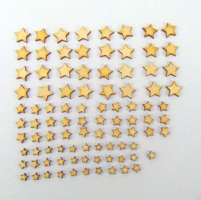101 Holzsterne Stern aus Holz 1,5 cm 1 cm 0,7 cm Weihnachtsstern Streuteil