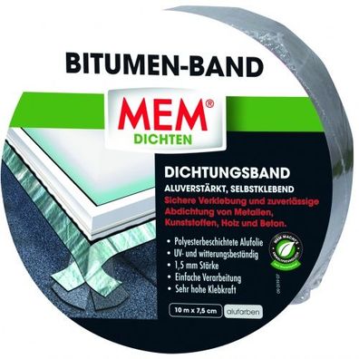 MEM Bitumen-Band 10m x 7,5cm alu