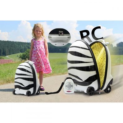 R/ C ferngesteuerter Kinderkoffer mit Rollen - Hartschalen-Koffer Design Zebra, K