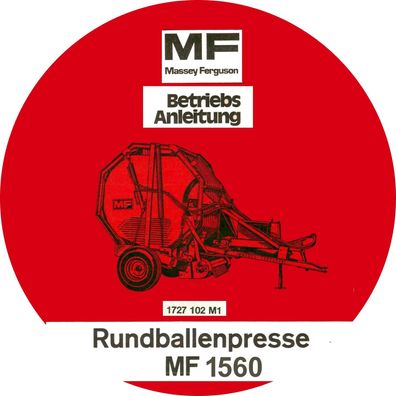 Betriebsanleitung Massey Ferguson Rundballenpresse 1560