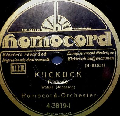 Homocord-Orchester "Lena / Kuckuck" Homocord 1924/28 78rpm 10"