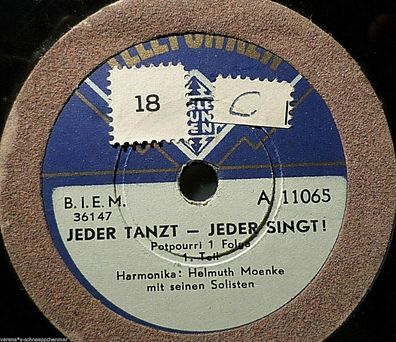 Helmuth MOENKE, Harmonika "Jeder tanzt - Jeder singt - Potpourri" Telefunken 10"