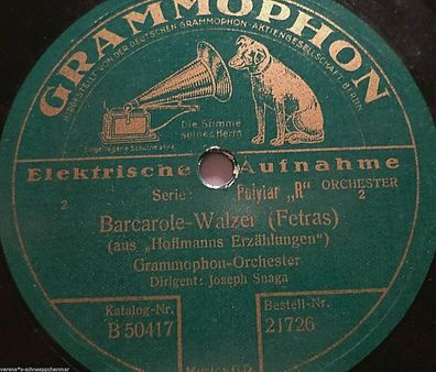 JOSEPH SNAGA "Barcarole / Gold und Silber" 78rpm 10" Grammophon 1928