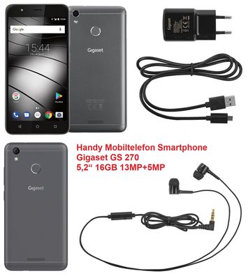 Handy Mobiltelefon Smartphone 5,2“ 16GB 13MP + 5MP Gigaset GS 270. Wie NEU. II. Wahl