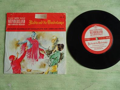 Single bunte Bilderbuch Schallplatte Bastei Wunderland 15 Aladin & die Wunderlampe