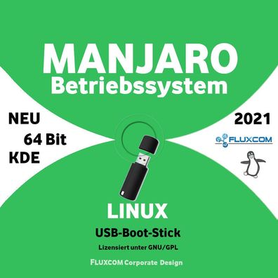 Manjaro 21.0.7 64 Bit USB, Linux Betriebssystem KDE auf USB-Boot-Stick