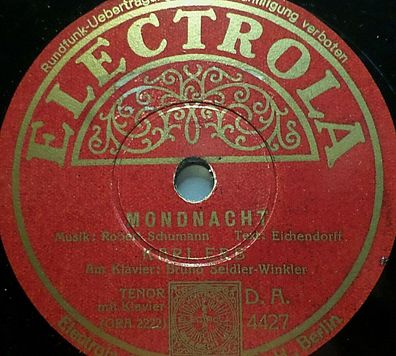 KARL ERB & Bruno Seidler-Winkler "Der Nussbaum / Mondnacht" Electrola 1937 78rpm