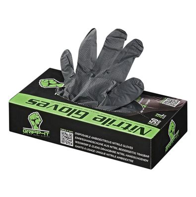 Nitril Einweghandschuhe Einweg-Handschuhe Einmalhandschuhe Gripp-IT Gr.L schwarz