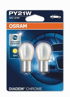 Osram Diadem PY21W Blinker Glühbirnen Leuchtmittel, Birne 21Watt Chrome Opal Look
