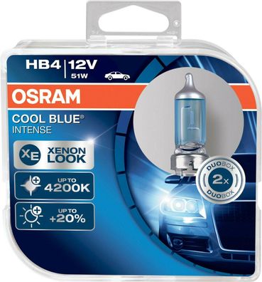 HB4 Osram Cool Blue Halogen Leuchtmittel 51 Watt in Xenon Optik, Licht weiß