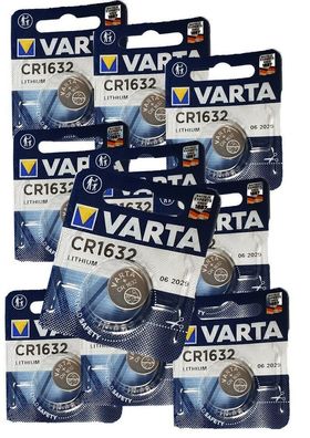 10 x VARTA CR1632 Lithium 3 Volt Knopfzelle 3V CR 1632