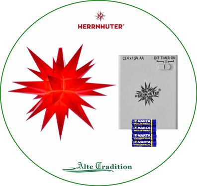 Herrnhuter Stern 13 cm rot inkl Batterie halter Deko sterne passend für Gesteck