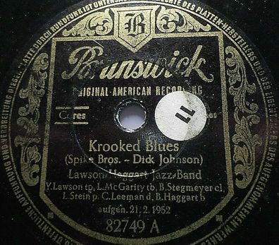 Lawson Haggart Jazz Band "Willie The Weeper / Krooked Blues" Brunswick 1953 10"