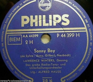 Lawrence WINTER "Sonny Boy / Ol´ Man River" Philips 78rpm 10"
