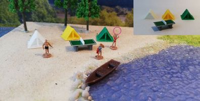 Campingplatz Spur N | 3 Zelte mit Tischtennisplatte | Badestrand | Bausatz
