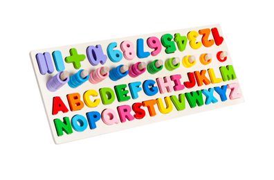 Buchstaben Kinder-Holzspielzeug Alphabet Zahlen Blöcke Alphabetpuzzle 10979