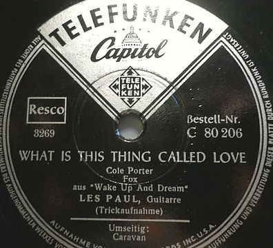 LES PAUL "Caravan / What Is This Thing Called Love" Telefunken 78rpm 10"