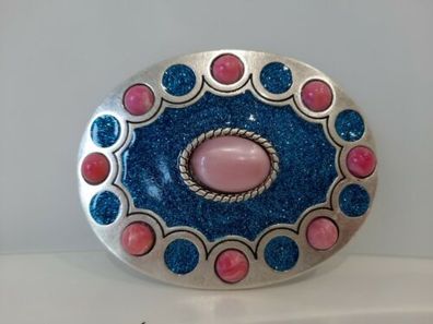 umjuBELT Indian pink Crystals Glitzer Gürtelschnalle Schließe Buckle 10x8 cm