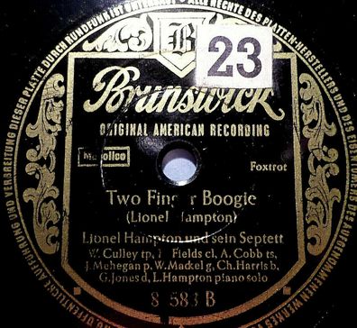 Lionel Hampton "Two Finger Boogie / Flying Home" Brunswick 1952 78rpm 10"