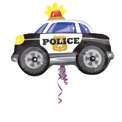 Junior Shape Polizeiauto Folienballon 60x45 cm Police Einsatzfahrzeug Deko