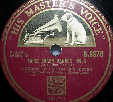 London Palladium Orchestra & Clifford Greenwood "Three Dream Dances" HMV 1939 br