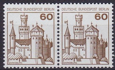 Germany BERLIN [1977] MiNr 0537 2er ( * */ mnh ) Burgen Schlösser