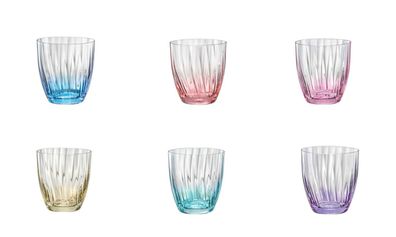 Bohemia Wassergläser Kate Optic Saftglas 300 ml mehrfarbig 6er Set
