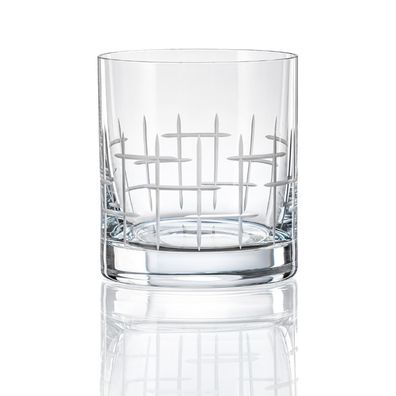 Bohemia Whiskygläser Barline BM784 Kristallglas Wasserglas Mattschliff 280ml 6er